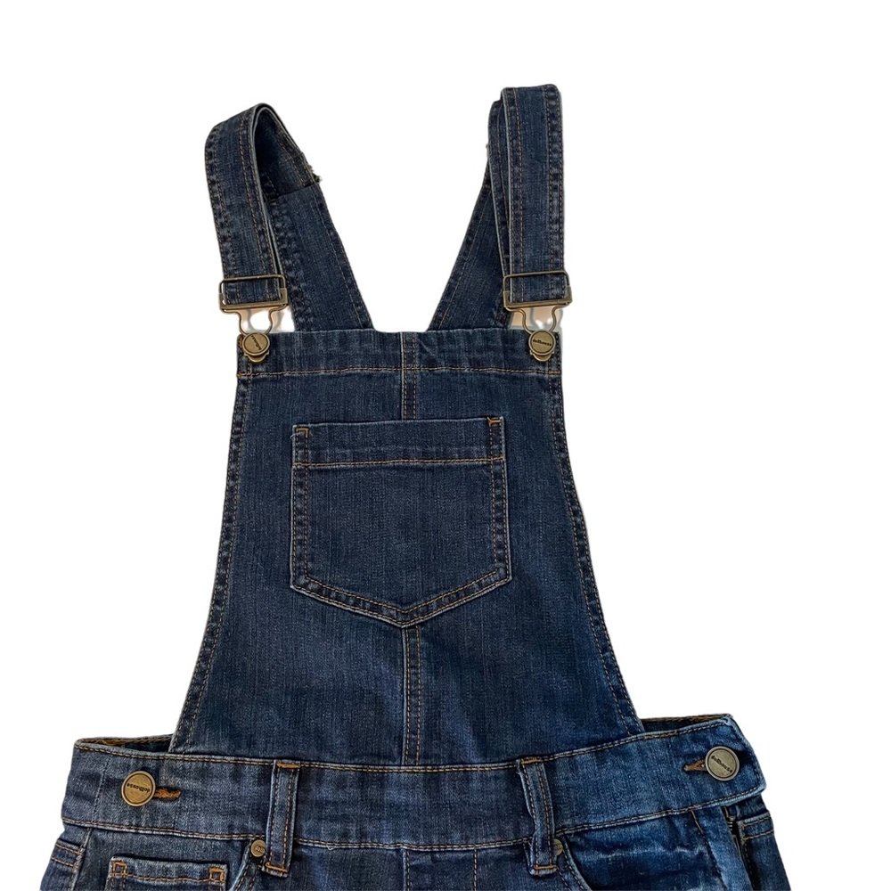Denim overall shorts